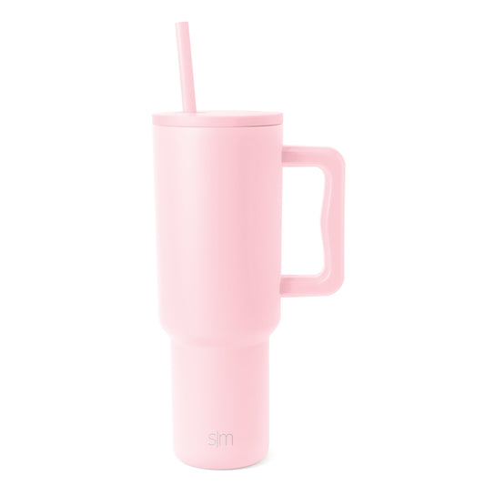 40 Fl Oz Insulated Stainless Steel Trek Tumbler with Straw Lid|Blush