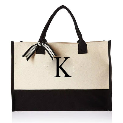 Tote Bag Fashion Canvas Totes Letters Flower Portable Beach Shoulder Shopping Casual Beach Bag Large Capacity Handbag Wholesale